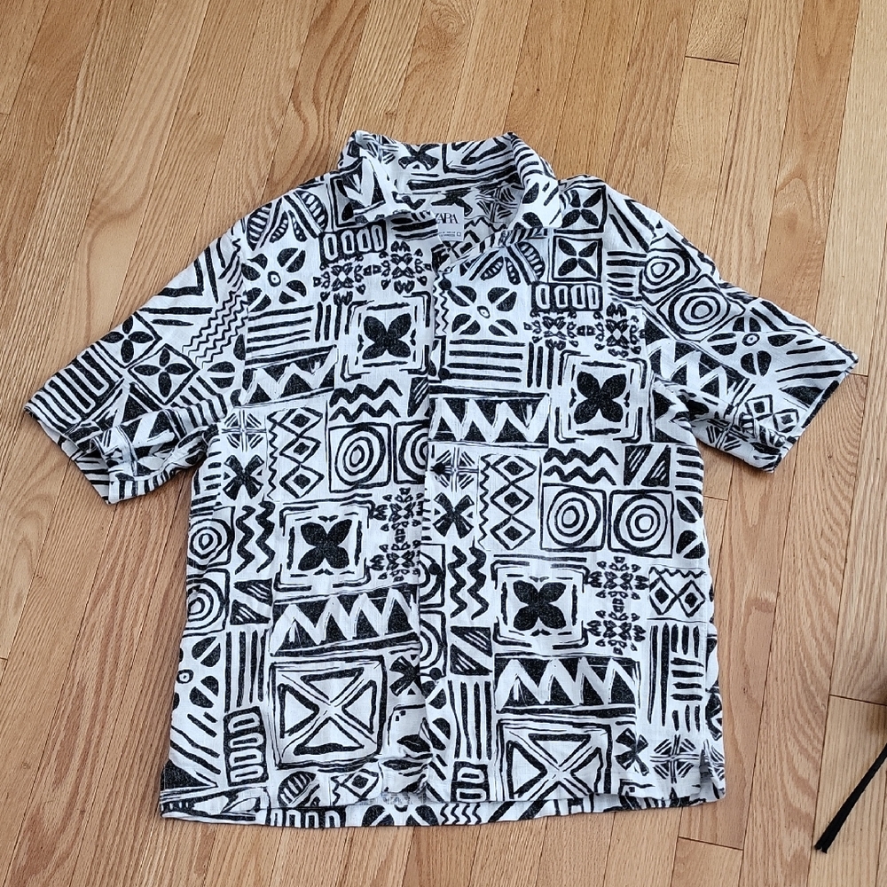 EUC Linen Blend Zara Shirt M